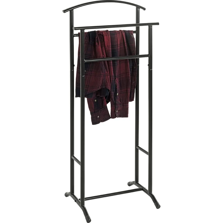 Herrendiener >55503< in schwarz, Stahlrohr - 48x107x36cm (BxHxT) – Bild 5