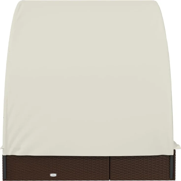 2-Personen-Sonnenliege, Gartenliege mit Dach Braun 211 x 112 x 140 Poly Rattan – Bild 6