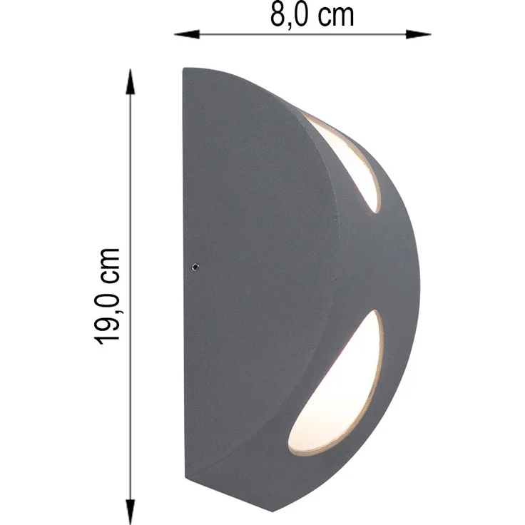 LED Außenlampe, wetterfest, 2 flammig, silber, H 19cm – Bild 7