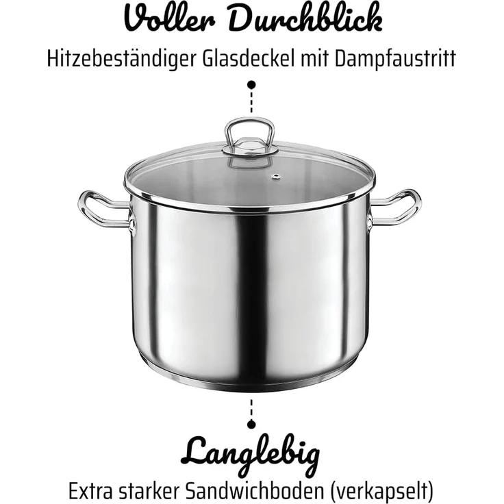 GSW Suppentopf Profi, Edelstahl, rostfrei, geeignet für die große Suppenküche, Induktion – Bild 4