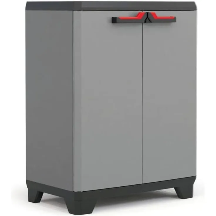 Keter Niedriger Lagerschrank Stilo Grau und Schwarz 90 cm 434769
