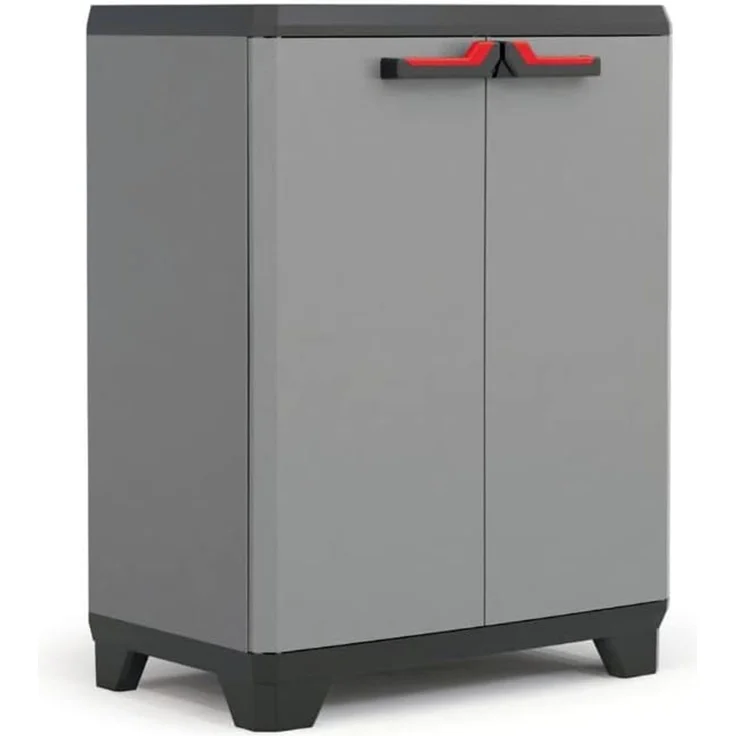 Keter Niedriger Lagerschrank Stilo Grau und Schwarz 90 cm 434769 – Bild 1