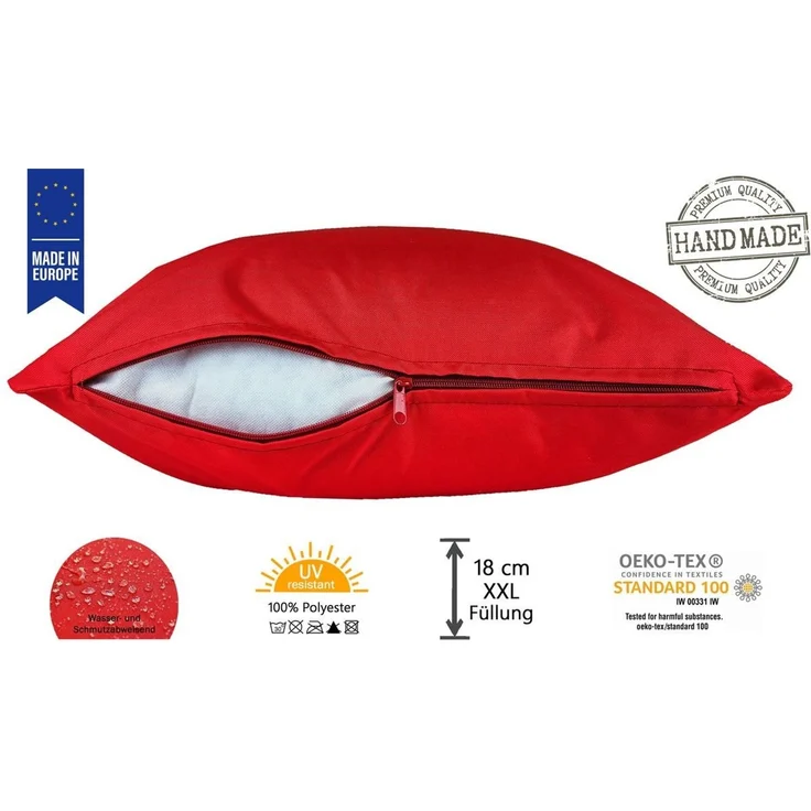 JACK Dekokissen 50x50cm Outdoor Lounge Kissen inkl. XXL Füllung Sitzkissen, starke Füllung, Robust, Strapazierfähig, Wasserabweisend, Innen&Außen – Bild 3