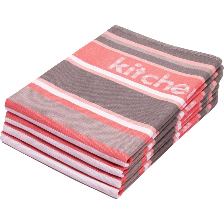 ZOLLNER Geschirrtücher, Küchenhelfer, 50x70 cm, 100% Baumwolle, 4er Set, rot – Bild 1