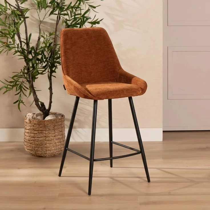 Bronx71 Barhocker Lynn Samt ocker 71 cm – Bild 1