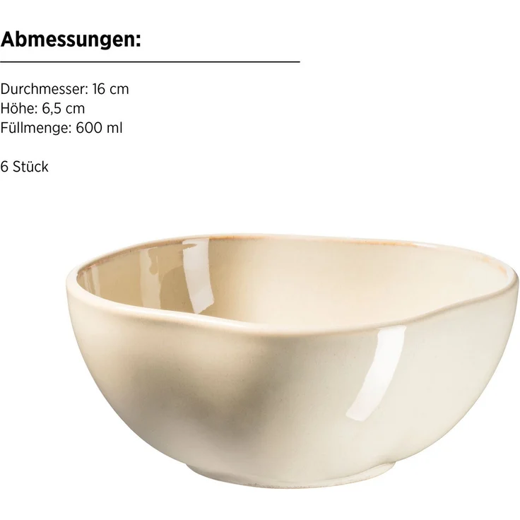 MÄSER Schüssel Cordelia, Schüssel Set, aus Steinzeug, Ø 16 cm, Steinzeug, (6-tlg) – Bild 3