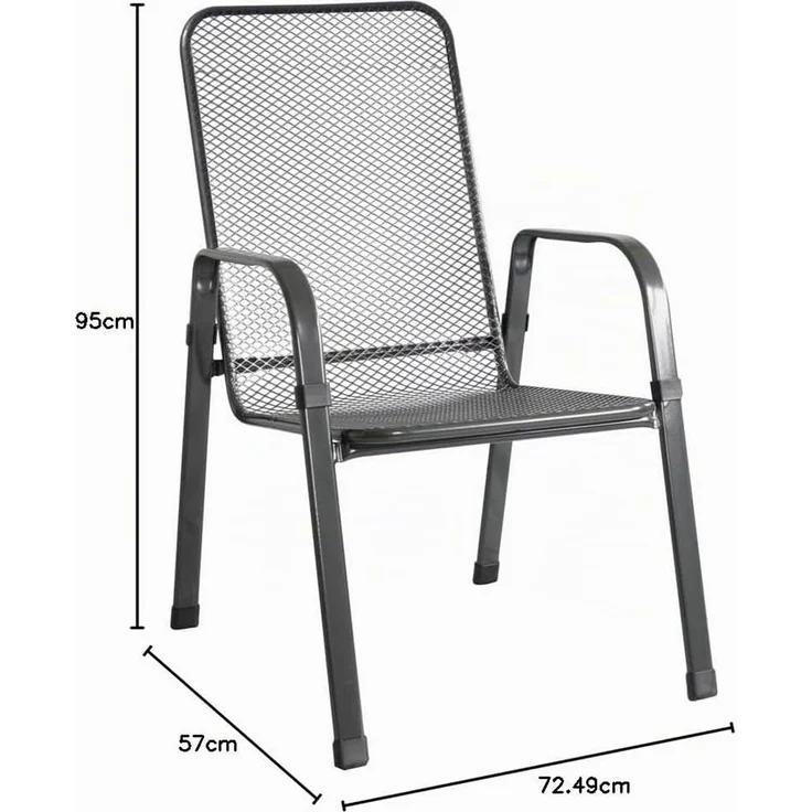 MFG MEC-STOR 4x Streckmetall Stapelsessel Gartenstuhl stapelbar – Bild 2