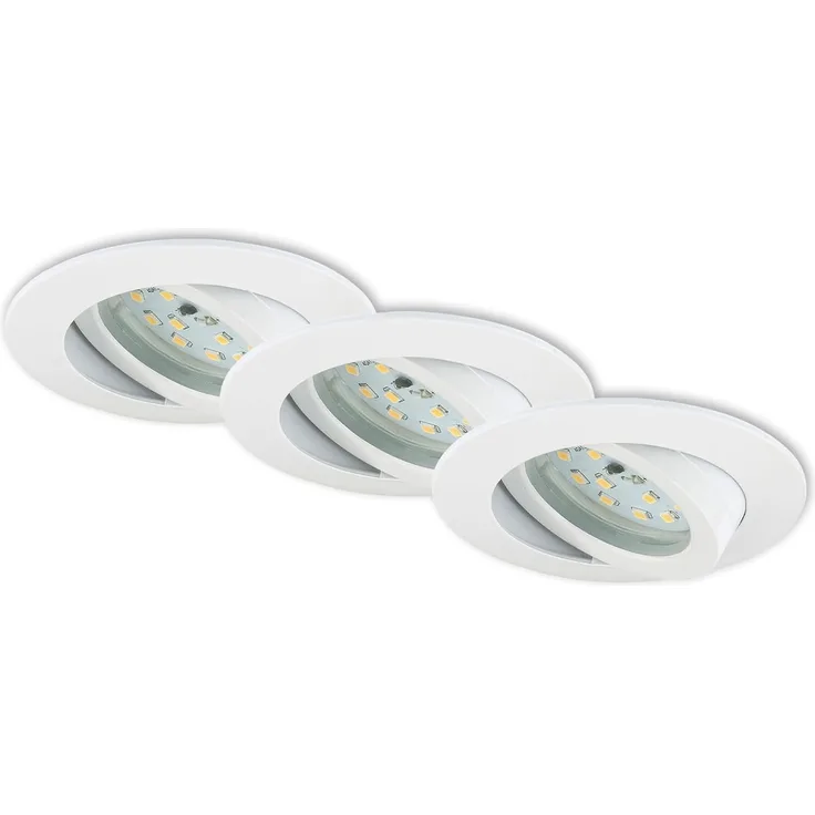 Briloner LED Einbauleuchten Attach weiß, 3er Set Einbaustrahler Deckenspots