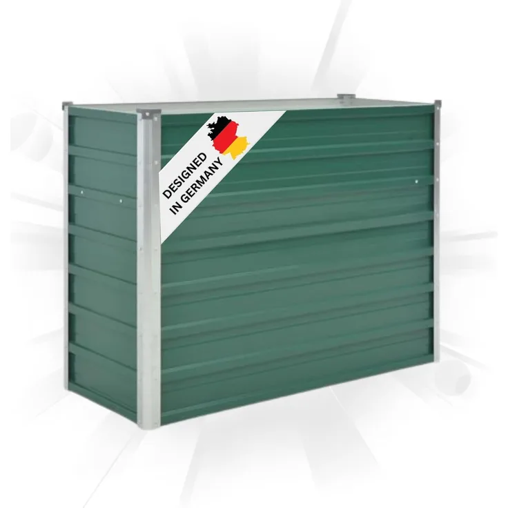 DELUKE® Hochbeet für Garten OSKAR Grün 100x40x77cm Verzinkter Stahl Hochbeet Metall Gartenbeet Kräuterbeet Blumenbeet Beet hoch Frühbeet für Garten Gemüsebeet