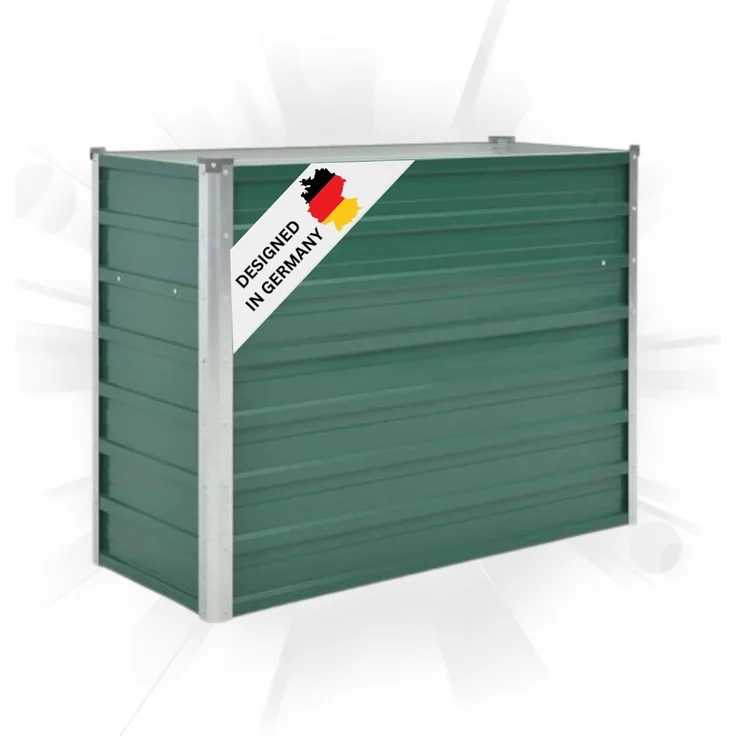 DELUKE® Hochbeet für Garten OSKAR Grün 100x40x77cm Verzinkter Stahl Hochbeet Metall Gartenbeet Kräuterbeet Blumenbeet Beet hoch Frühbeet für Garten Gemüsebeet – Bild 1