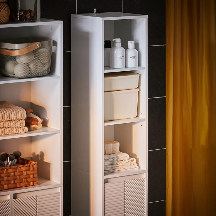 SoBuy BZR158-W Badezimmer-Hochschrank, MDF, Lackiert, Weiß, 32 x 170 x 30 cm – Bild 4