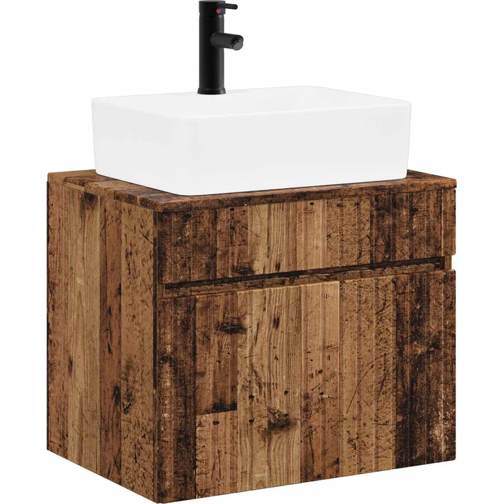 vidaXL Waschbeckenschrank Altholz 59 x 44,5 x 50 cm Holzwerkstoff 3404298 – Bild 2