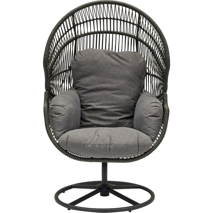 SUNORA Loungesessel, Geflecht: Kunststoff grau, Gestell: Stahl anthrazit, inklusive Kissen – Bild 2