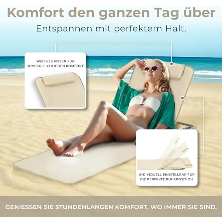 Strandmatte Donostia 2er Set 143x48cm Beige [en. casa] – Bild 5
