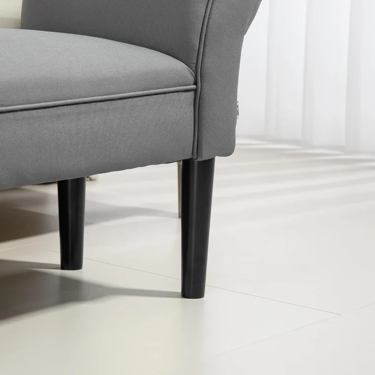 HOMCOM Polsterbank Flurbank für Schlafzimmer, bis 130 kg Belastbar (Sitzbank, 1-St, Bettbank), Segelstoff, Grau, 102 x 36 x 51 cm – Bild 8