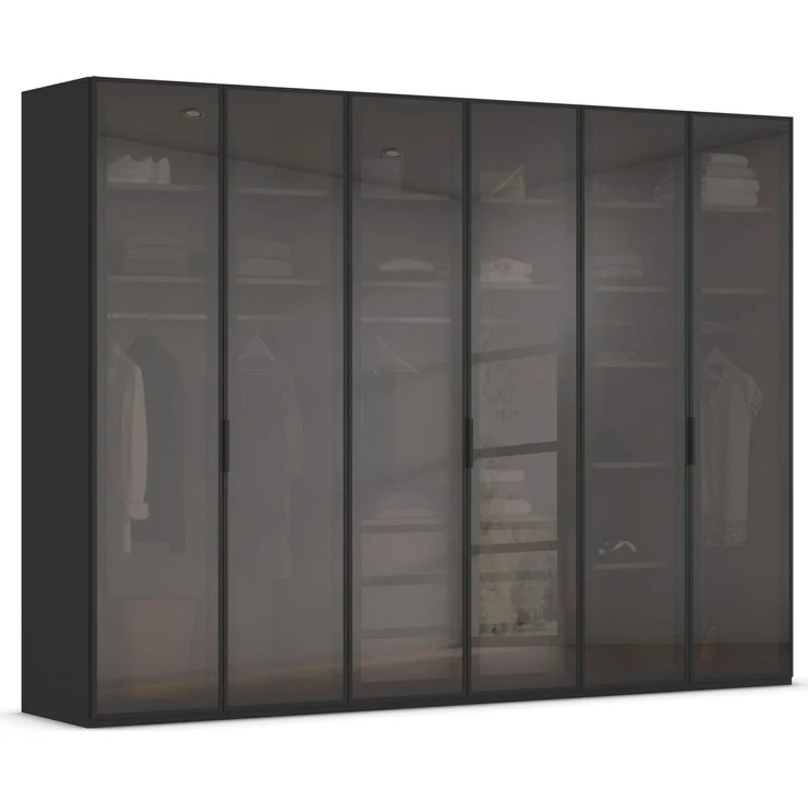 rauch Kleiderschrank Schrank Garderobe SKAT SHINE Breiten 151/201/251/301cm, Höhe 223/235cm (3 verschiedene Ausstattungen BASIC/CLASSIC/PREMIUM (inkl. SOFT-CLOSE) edle Schrankfront mit hochwertigen Glasrahmentüren MADE IN GERMANY – Bild 1
