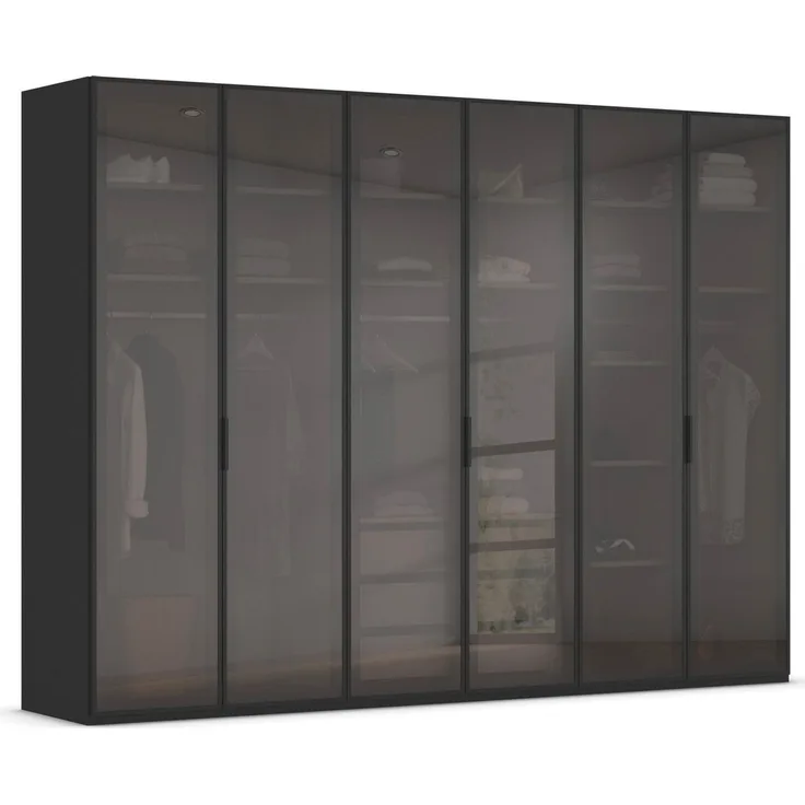rauch Kleiderschrank Schrank Garderobe SKAT SHINE Breiten 151/201/251/301cm, Höhe 223/235cm (3 verschiedene Ausstattungen BASIC/CLASSIC/PREMIUM (inkl. SOFT-CLOSE) edle Schrankfront mit hochwertigen Glasrahmentüren MADE IN GERMANY