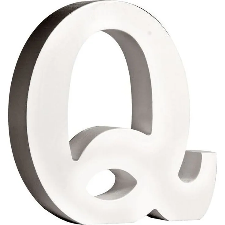 MDF Buchstabe Q, FSC 100%, 10,3x2x11cm, weiß