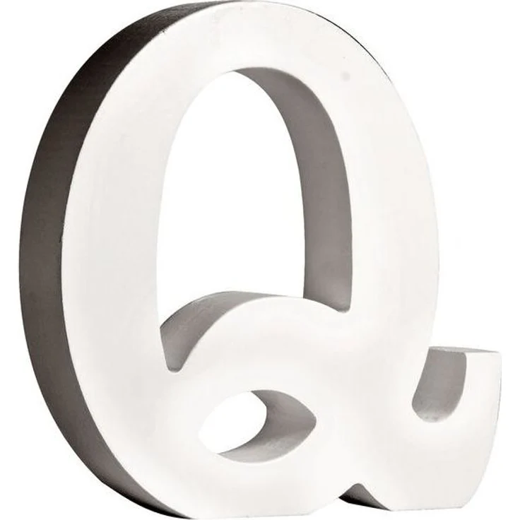 MDF Buchstabe Q, FSC 100%, 10,3x2x11cm, weiß