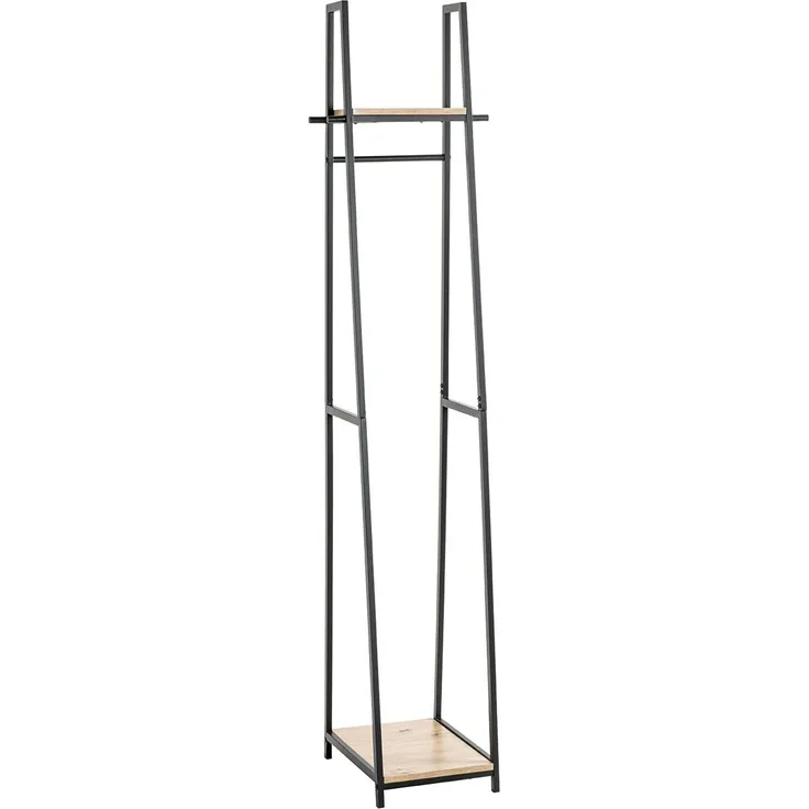 HAKU Möbel Garderobenständer, MDF, eiche, schwarz, B 38 x T 40 x H 166 cm