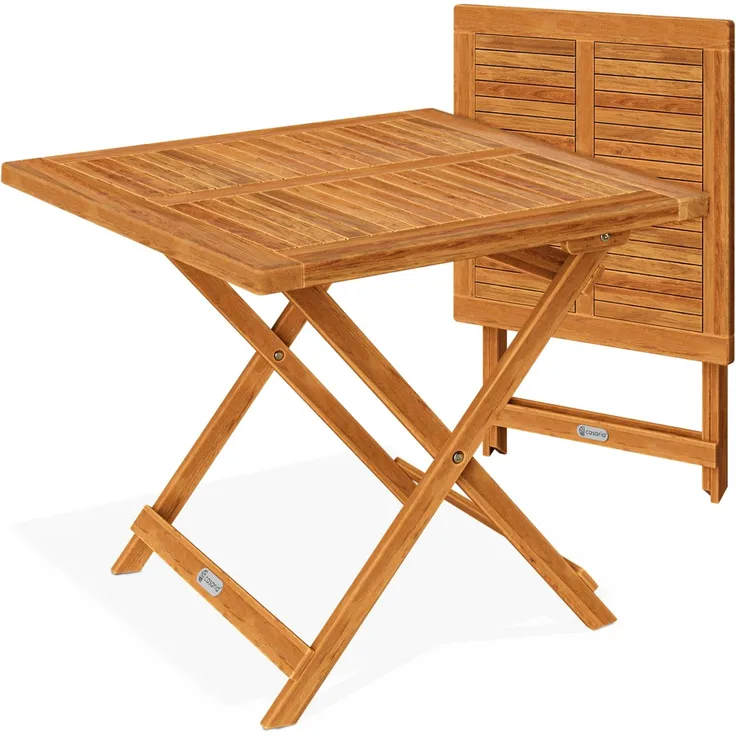 Casaria Beistelltisch, klappbar, Holz Akazie, 46 x 46 cm