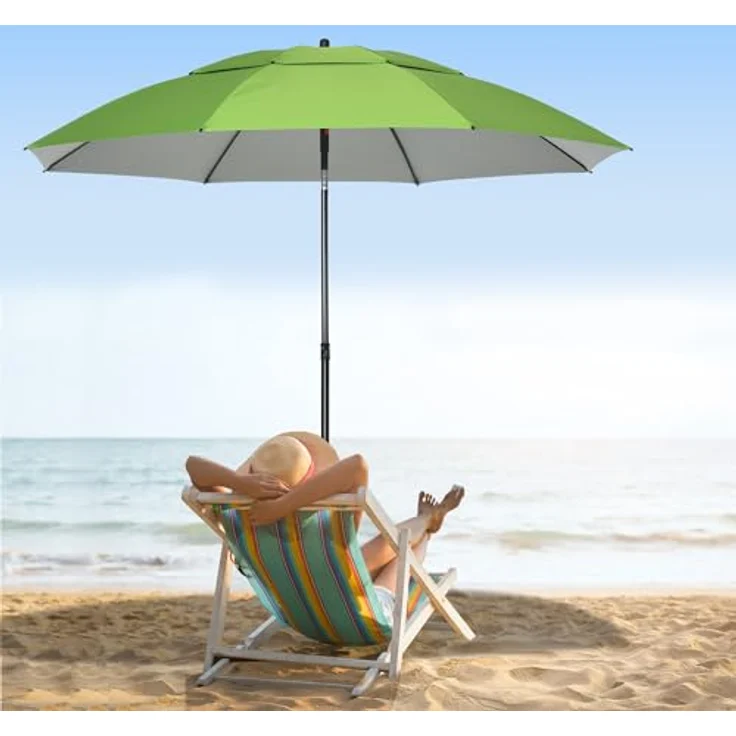 Outsunny Sonnenschirm, UV-Schutz 30+, verstellbar, grün, 185x185 cm, metall, inkl. Tragetasche – Bild 2