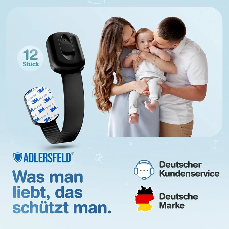 Schubladensicherung (Schwarz) (12 Stück) – Bild 7