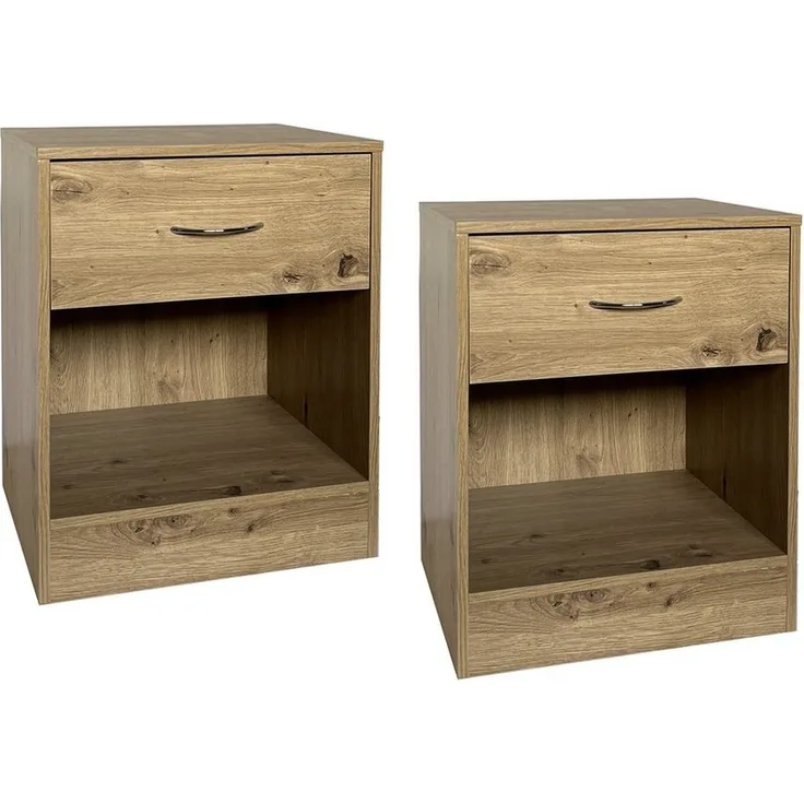 HTI-Living Nachtschrank Nachtschrank 2er Set Thekla Artisaneiche (Set, 2-St, 2 Nachtschränke) Nachttisch Nachtkommode