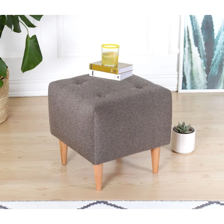 Hanah Home 'Tomp - Coffee' Pouffe, Kaffee, 43 x 43 x 43 cm – Bild 2