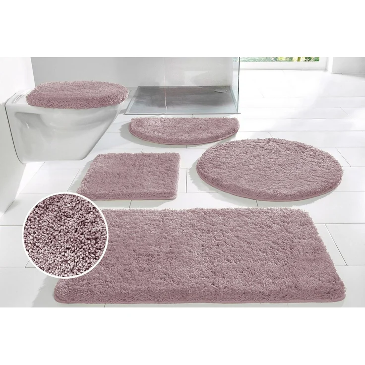 OTTO home Badematte Sanremo, Standard & Premium, 30mm oder 35mm, sehr weich, rutschhemmend beschichtet, schnell trocknend, fußbodenheizungsgeeignet, Polyester, rund, Badteppich, unifarben, rechteckig, rund & als 3-tlg. Set erhältlich – Bild 1
