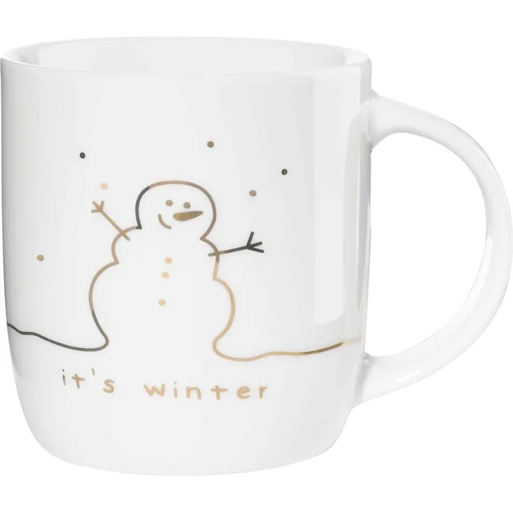 ASA Selection linia Henkelbecher Its Winter, Kaffeetasse, Becher, Kaffee Tasse, Tee, Fine Bone China, Weiß Glänzend, 350 ml, 18063414