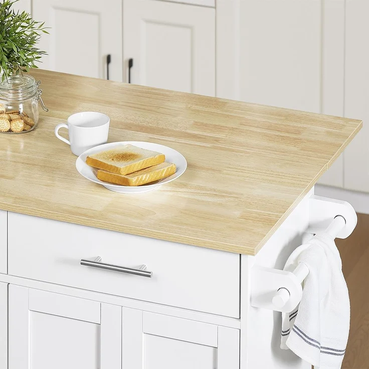 SoBuy FKW129-WN Kücheninsel, MDF, Melamin, Weiß, 107 x 91 x 46 cm – Bild 10