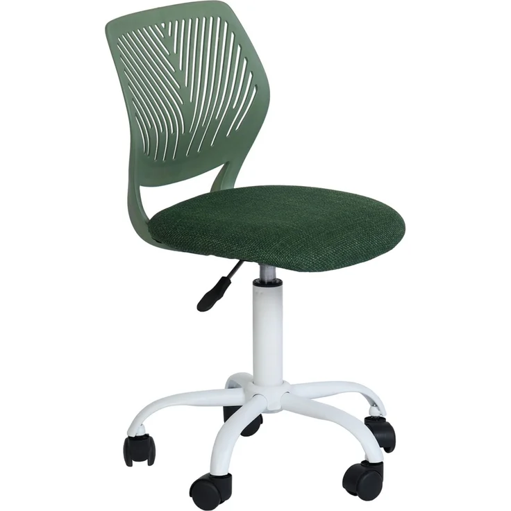 FurnitureR Esszimmer-Drehstühle, 1PC Küchenstuhl, gepolsterter Stuhl, Drehstuhl, bequemer Stuhl mit Rädern, Rückenlehne, armloser Stuhl für Esszimmer, Wohnzimmer, Grün
