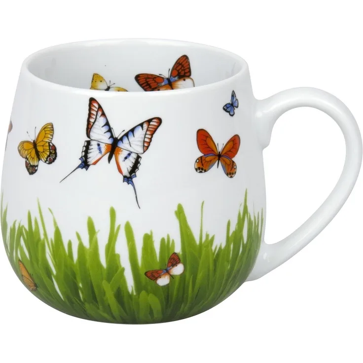 KÖNITZ 1111432277 Kuschelbecher 400 ml Schmetterlingswiese, Porzellan / Becher Schmetterlinge