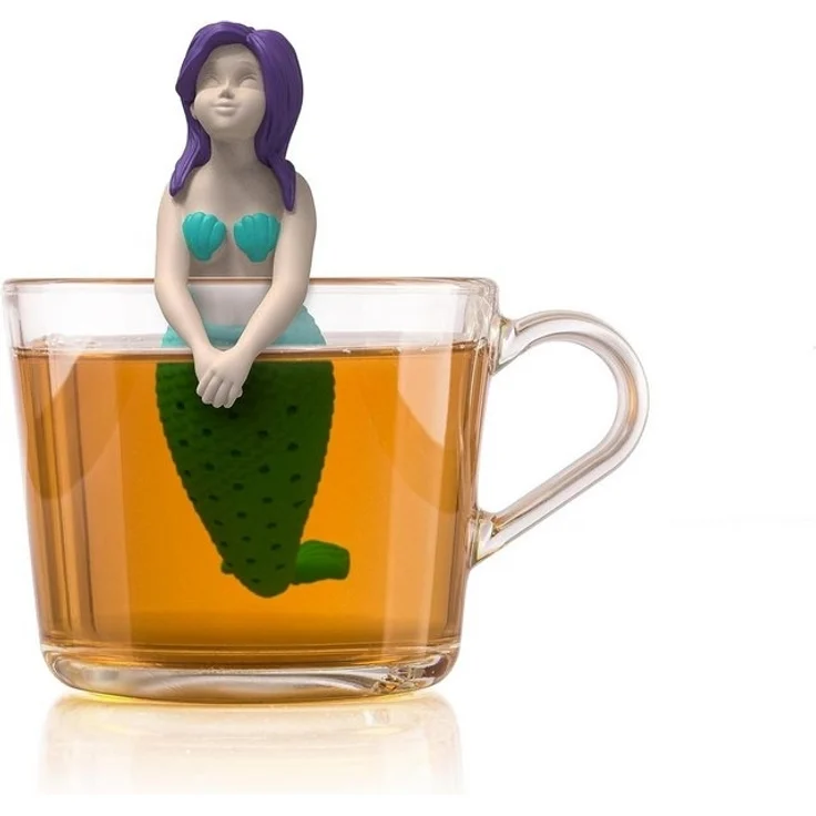 WestCraft Teesieb Cute Animal Tee-Sieb, Tee Ei, Tea Infuser, Teekugel Silikon Mermaid, Silikon, (1-St), Lustige Tee-Ei-Tier-Figuren, Zur Zubereitung von 1 Tasse losen Tee – Bild 2