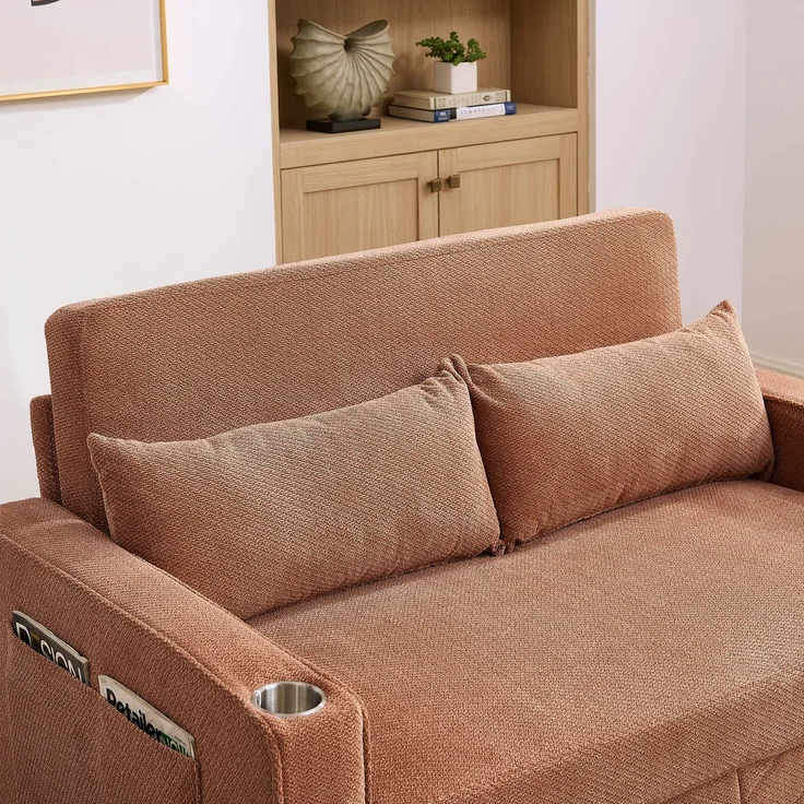ZUBALIYA Sofa mit USB - Anschluss, für Wohnzimmer und Apartments, mit stabilem Untergestell, für den täglichen Gebrauch, Blau – Bild 3