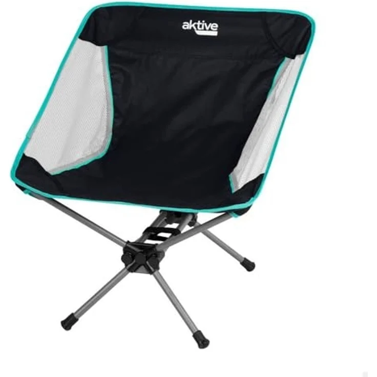 AKTIVE Camping-Klappstuhl, sehr kompakt, Stahl und Polyester, max. 110 kg, 58 x 36 x 66 cm, bequem und langlebig, rutschfest, mit Tragetasche, vielseitig einsetzbar, langlebig, Outdoor-Stühle (63047) – Bild 1