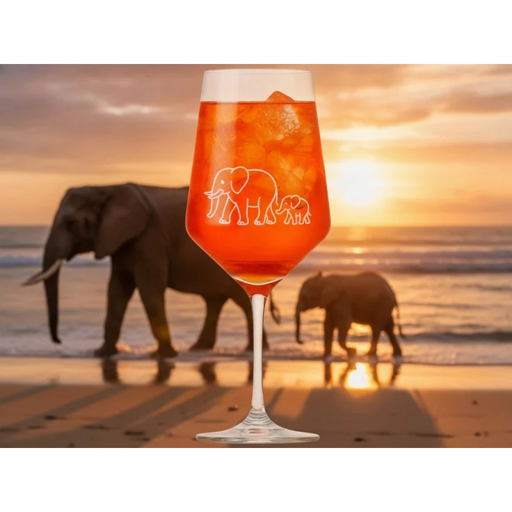Valhalla Weinglas 350ml Elefant Baby Lasergravur spülmaschinenfest Geschenkidee Deko, 1-tlg, Glas, Hochwertige Lasergravur, spülmaschinenfest, langlebig – Bild 4