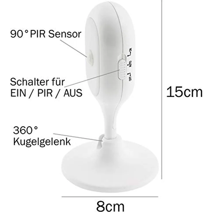 ChiliTec Wandleuchte mit Bewegungsmelder, 360° – Bild 2