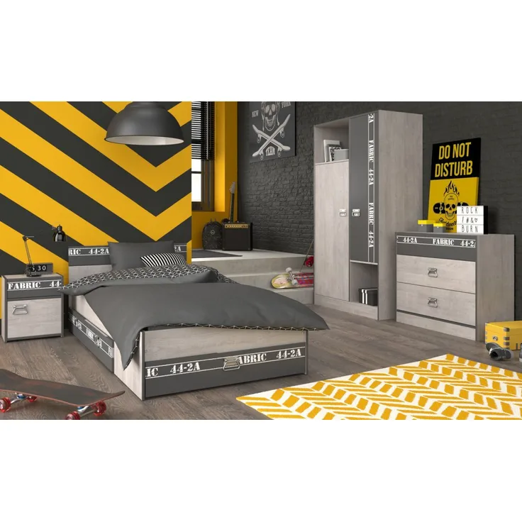 Parisot Kinderzimmer Fabric in Esche grau Jugendzimmer Set 4-tlg.