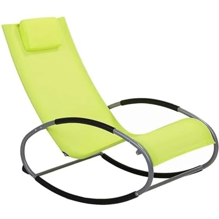 Beliani 'CAMPO' Gartenliege, Metall Limettengrün, 62x107x88 cm