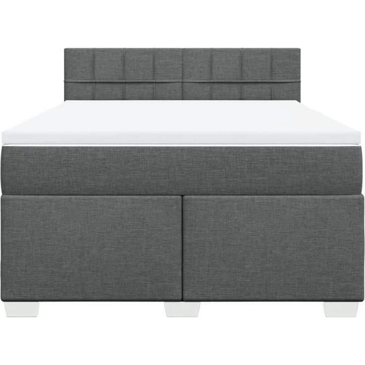 vidaXL Boxspringbett mit Matratze Dunkelgrau 160x200 cm Stoff 3288240 – Bild 6