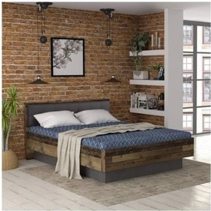 Doppelbett CLIF 160 x 200 cm Optik: Old Wood Vintage von Forte – Bild 6