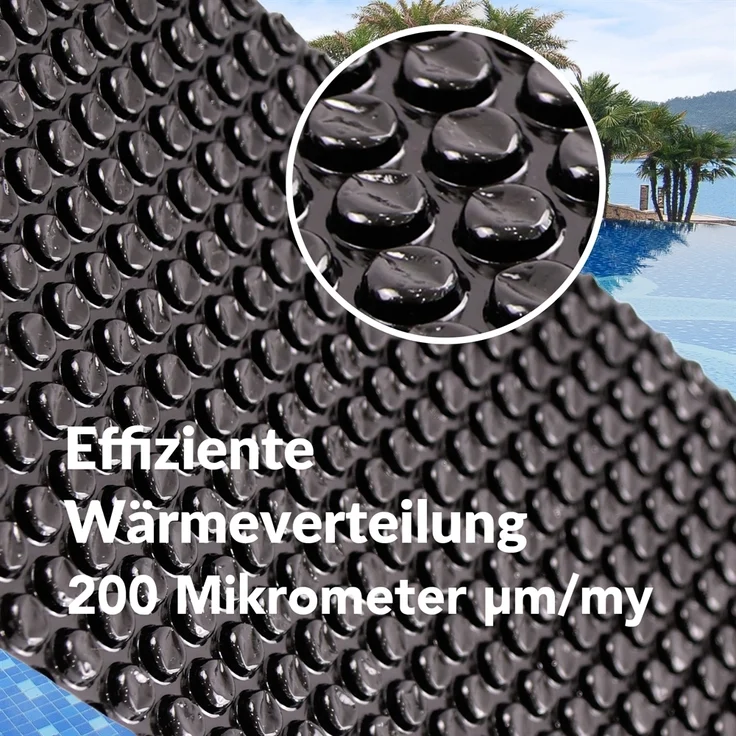 Solarfolie Schwarz 549x274cm Poolheizung Wärmeplane Schutzabdeckung Unterlage – Bild 6