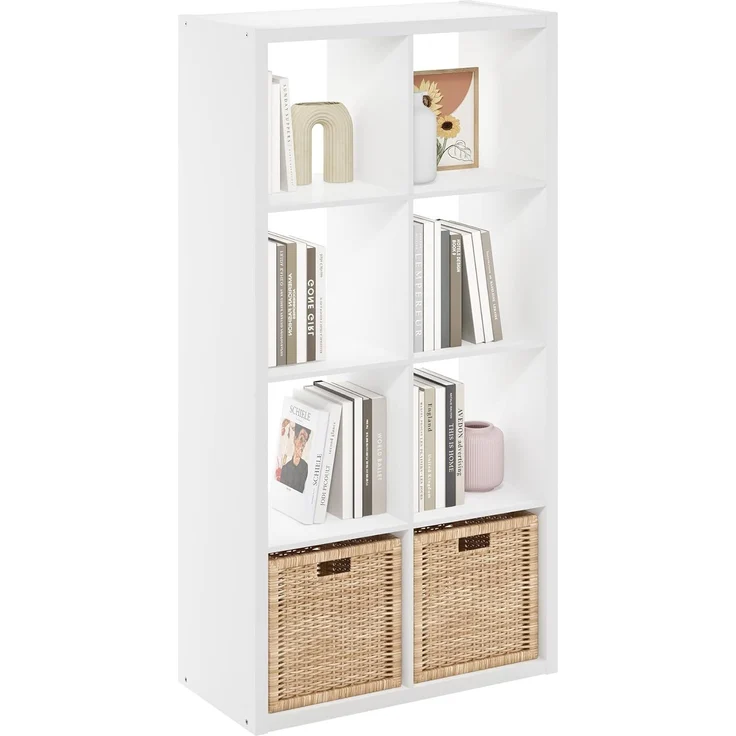 Furinno Dekorativer Würfel-Aufbewahrungs-Organizer, 8 Würfel, Weiß