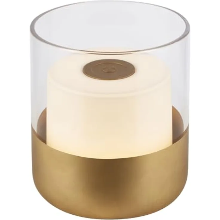 BRILONER Mini LED Tischleuchte, Akku, Dimmbar, Warmweiß 2700K, IP44, Touch, goldfarben, 9 x 10 cm