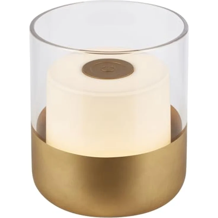 BRILONER Mini LED Tischleuchte, Akku, Dimmbar, Warmweiß 2700K, IP44, Touch, goldfarben, 9 x 10 cm – Bild 1
