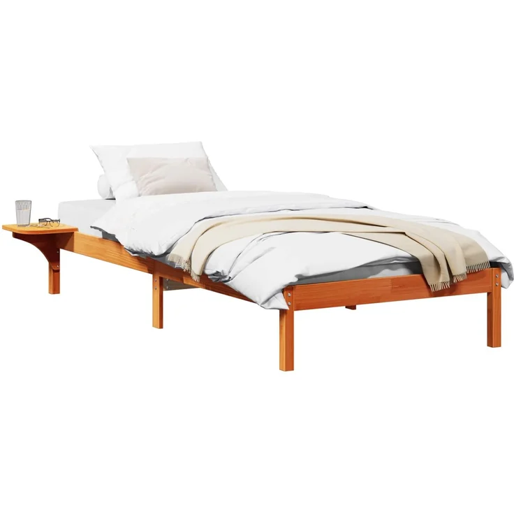 vidaXL Bettrahmen Wachsbraun 80 x 200 cm Massives Kiefernholz 873210 – Bild 2