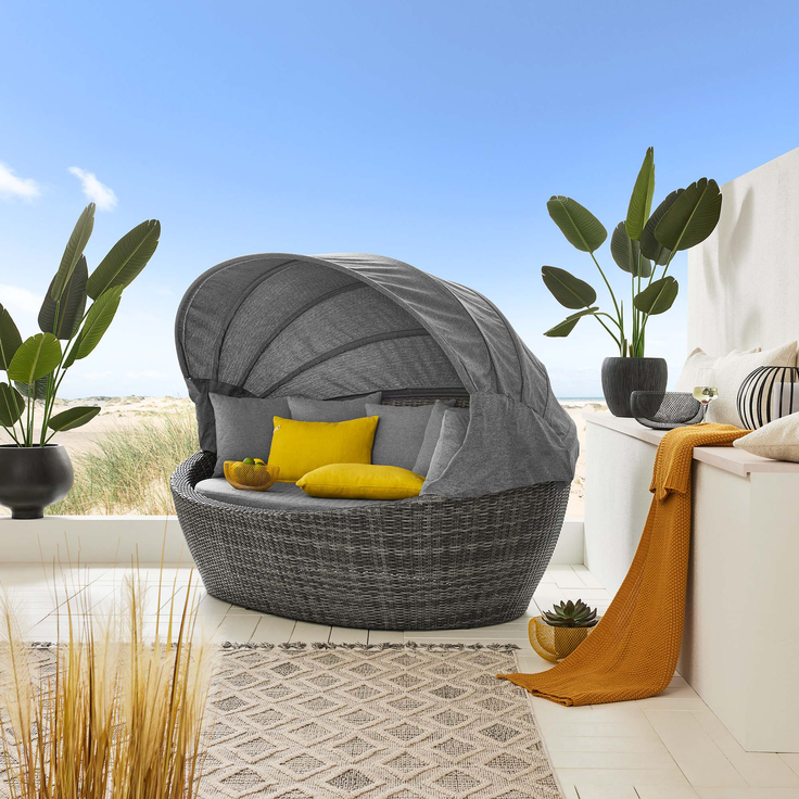 VIVERA Loungeinsel, oval, Geflecht: doppelthalbrund, Gestell: Aluminium, inkl. Auflage – Bild 4