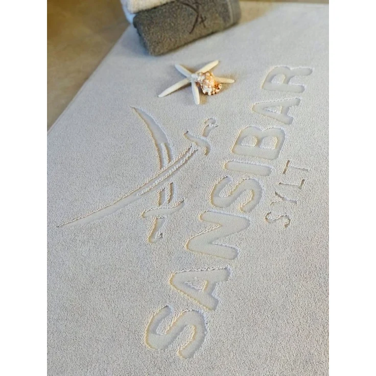 Sansibar Sylt Badematte Badvorleger, Duschvorleger, Badematte 50x80 cm, Hochtiefprägung, strapazierfähig, fußbodenheizungsgeeignet, Rückseite hat keine rutschhemmende Beschichtung, 100% Baumwolle (900 gsm), BxL: 50x80 cm – Bild 2